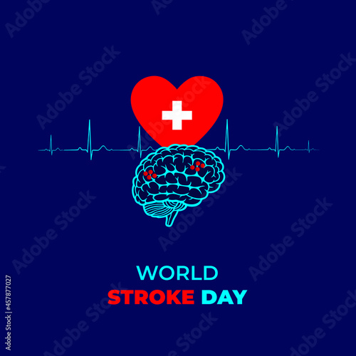 World Stroke Day. October 29th.  Health care awareness campaign. Vector Illustration.