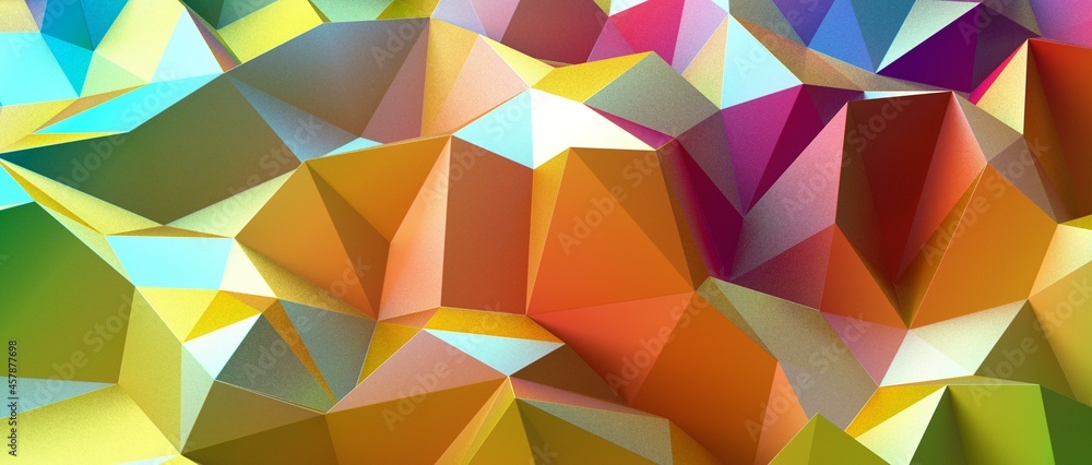 Multicolor abstract background banner of triangles , all the colors of the rainbow Multicolor abstract background banner of triangles , all the colors of the rainbow