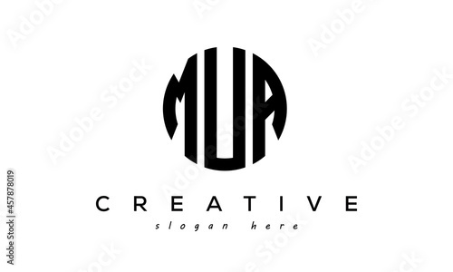 Letter MUA creative circle logo design vector