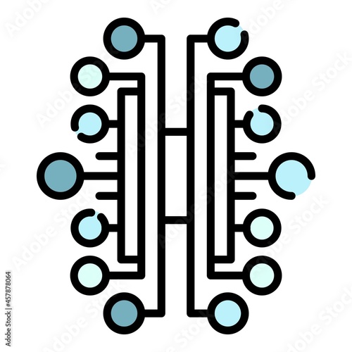 Cybernetics icon. Outline cybernetics vector icon color flat isolated