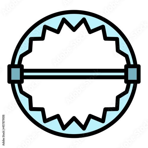 Round trap icon. Outline round trap vector icon color flat isolated