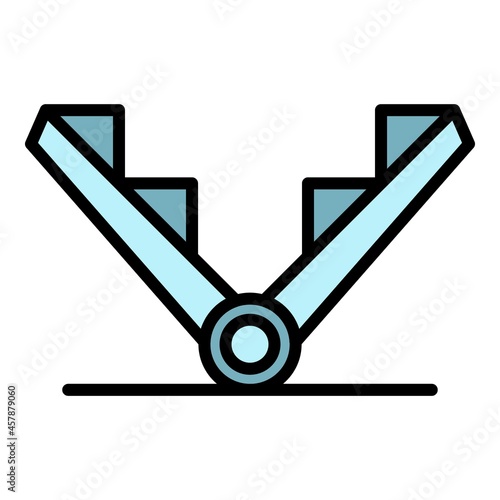 Open trap icon. Outline open trap vector icon color flat isolated