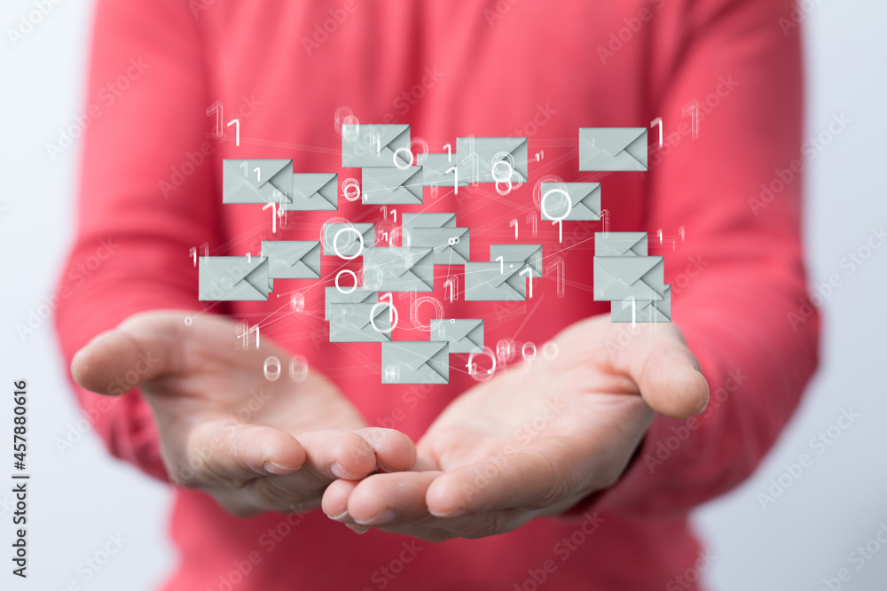 email on computer Businessman is working to important reminder