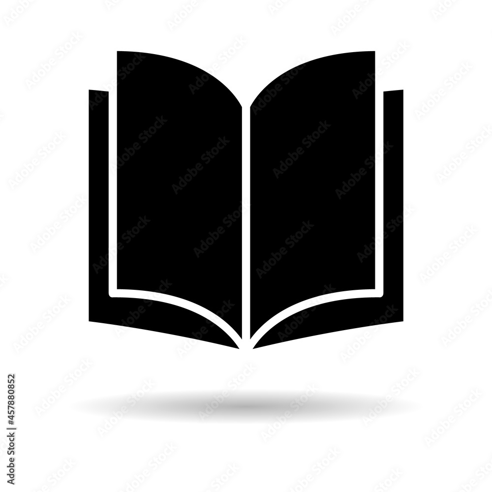 Book icon, open education textbook, library vector illustration symbol. learning design isolated on white background Book icon, open education textbook, library vector illustration symbol. learning design isolated on white background