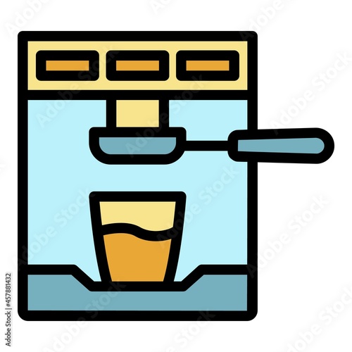 Digital coffee machine icon. Outline digital coffee machine vector icon color flat isolated