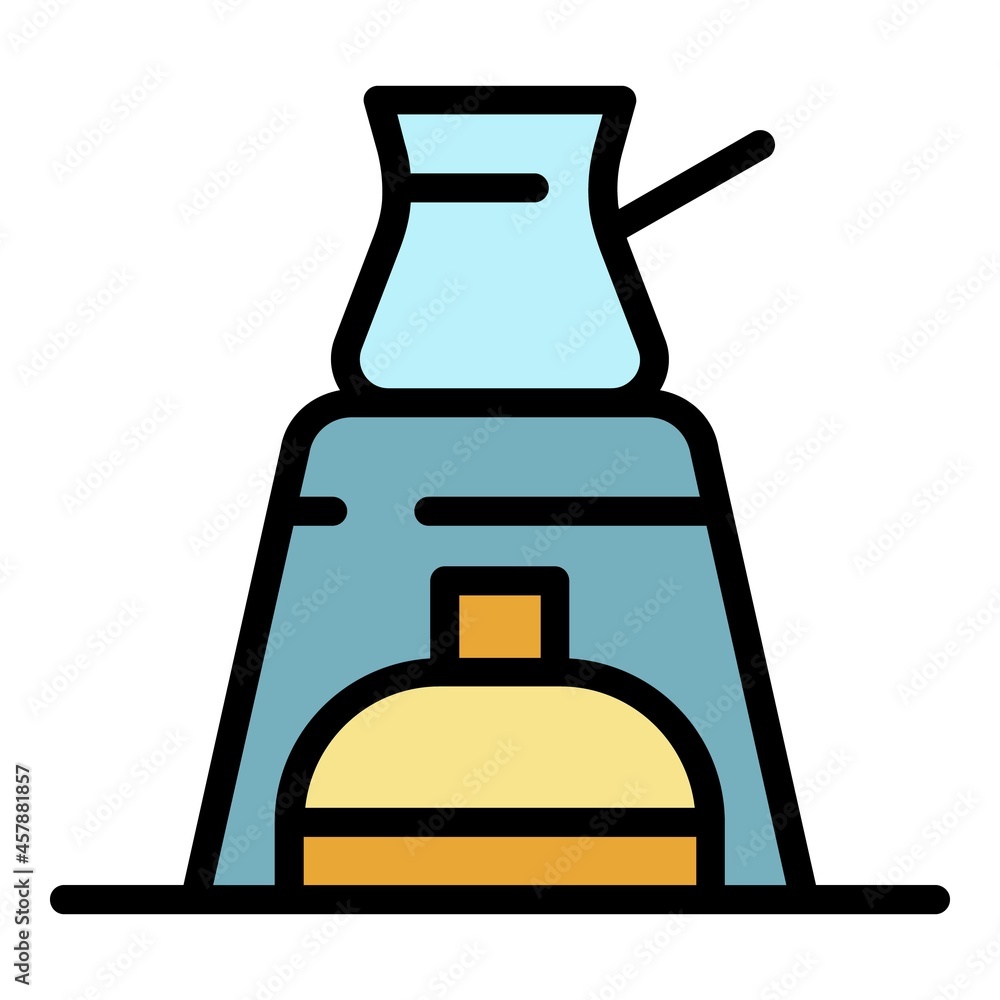 Boiling coffee pot icon. Outline boiling coffee pot vector icon color flat isolated Boiling coffee pot icon. Outline boiling coffee pot vector icon color flat isolated
