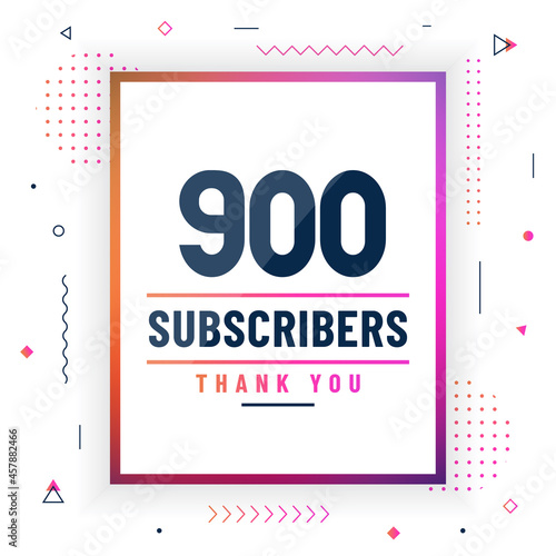 Thank you 900 subscribers celebration modern colorful design.