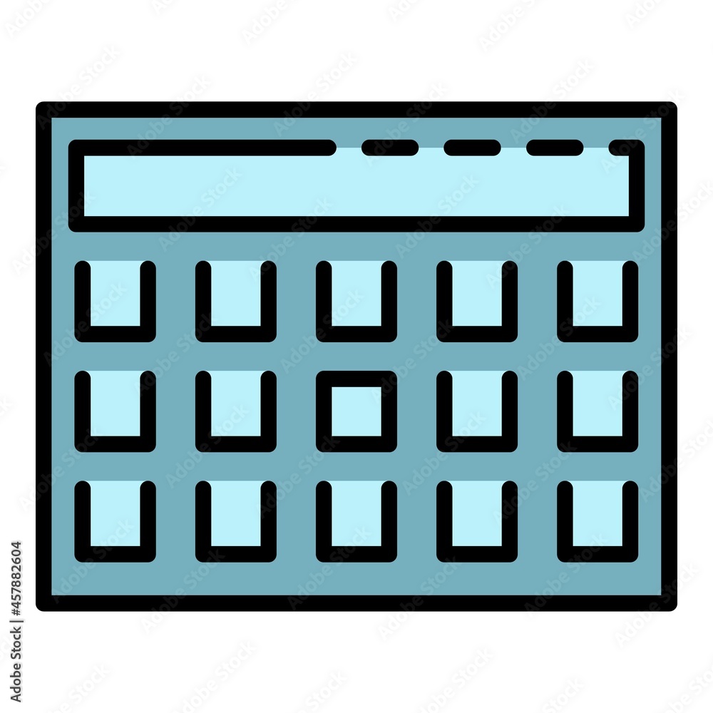 Office calculator icon. Outline office calculator vector icon color flat isolated Office calculator icon. Outline office calculator vector icon color flat isolated