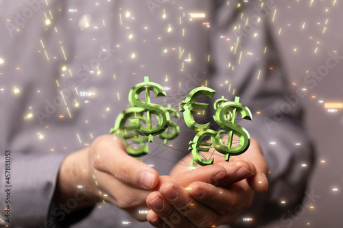 Euro and Dollar Symbol. EUR...