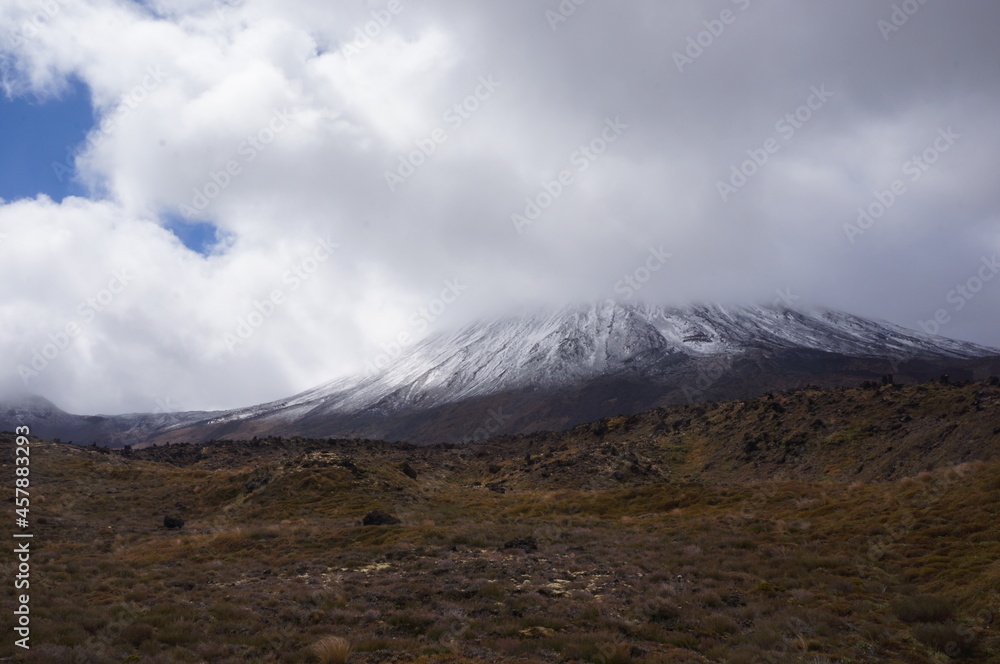Ngauruhoe Volcano in Tongariro National Park in New Zealand