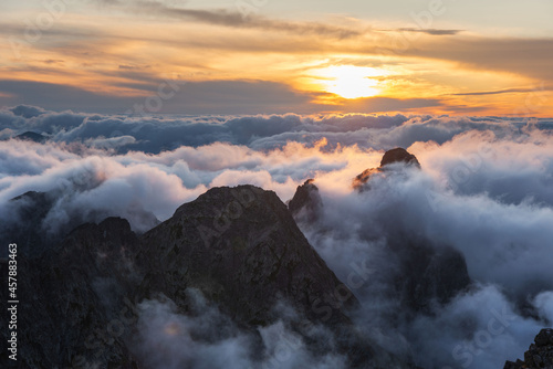 Summer sunsets and sunrises in poland and slovakian high tatras mountains © reme80