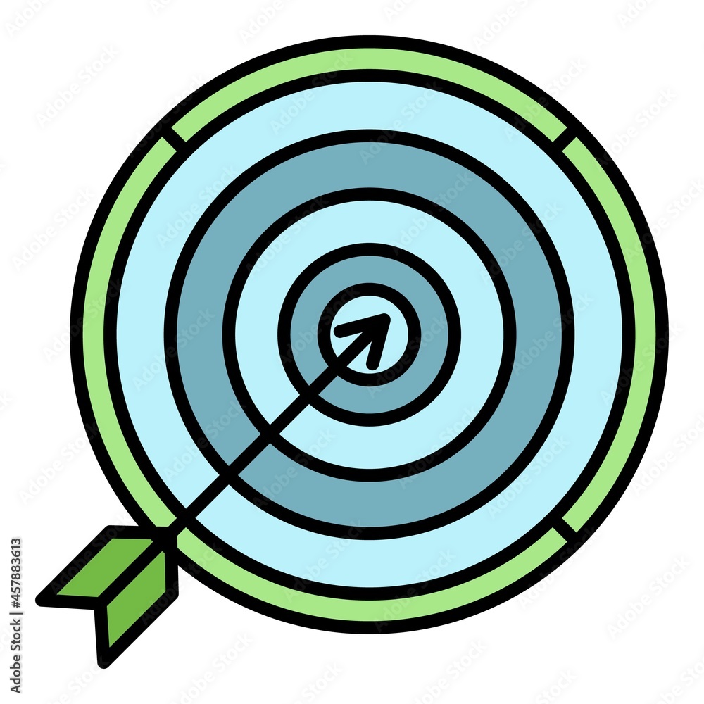 Business target icon. Outline business target vector icon color flat isolated Business target icon. Outline business target vector icon color flat isolated