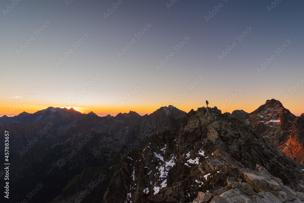 Summer sunsets and sunrises in poland and slovakian high tatras mountains