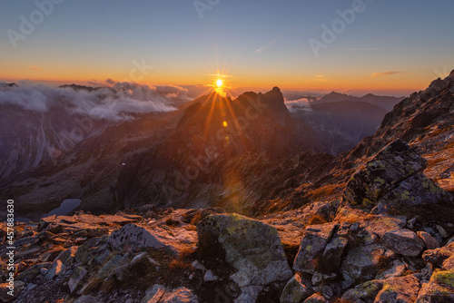 Fototapeta Naklejka Na Ścianę i Meble -  Summer sunsets and sunrises in poland and slovakian high tatras mountains