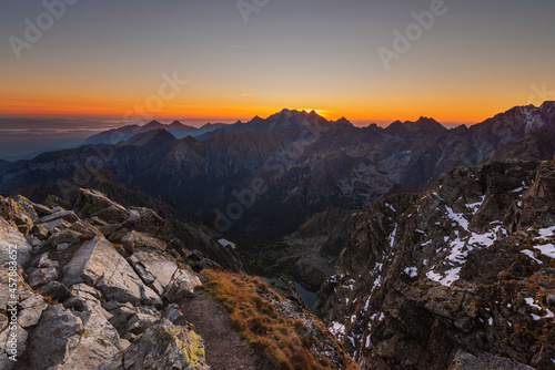 Summer sunsets and sunrises in poland and slovakian high tatras mountains © reme80
