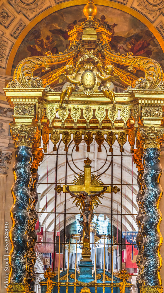 Golden Cross Altar Church Les Invalides Paris France