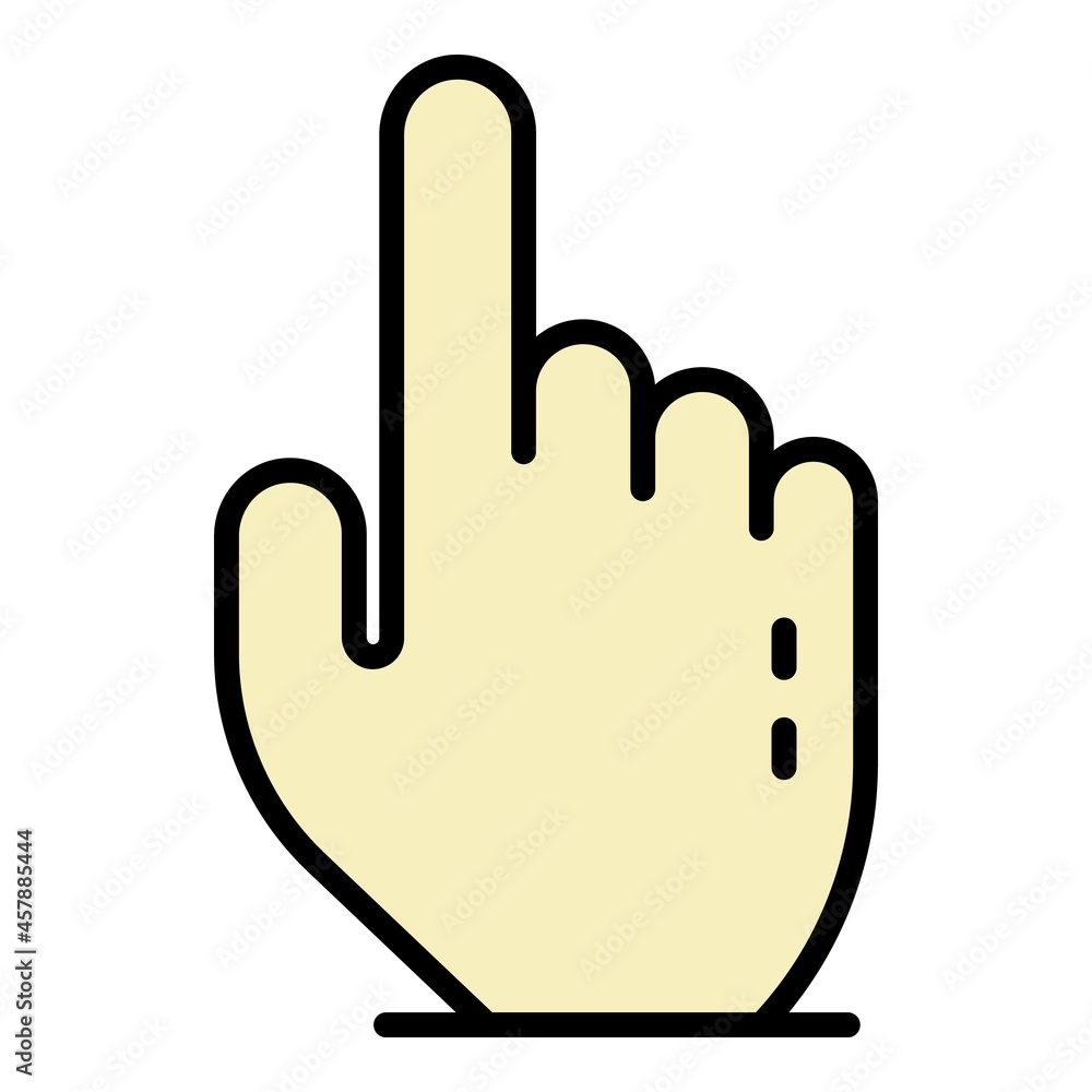 Hand click icon. Outline hand click vector icon color flat isolated Hand click icon. Outline hand click vector icon color flat isolated