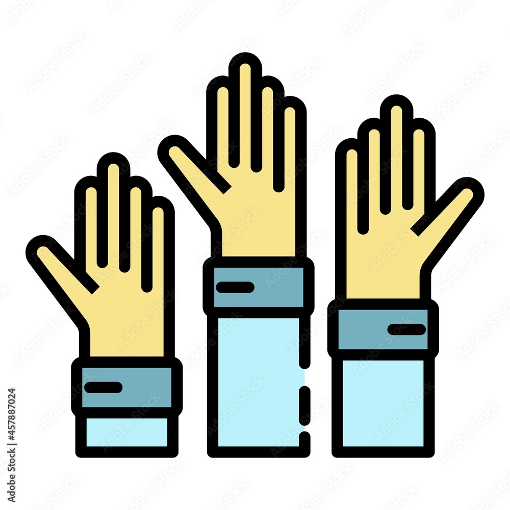 Help hands icon. Outline help hands vector icon color flat isolated Help hands icon. Outline help hands vector icon color flat isolated