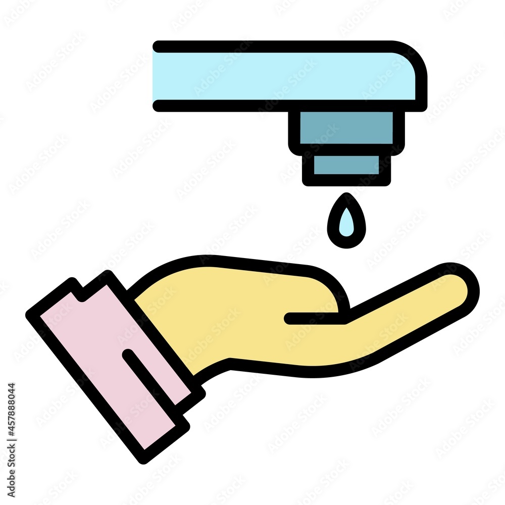 Wash hand icon. Outline wash hand vector icon color flat isolated Wash hand icon. Outline wash hand vector icon color flat isolated