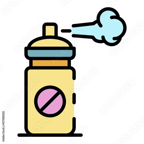 No mite spray icon. Outline no mite spray vector icon color flat isolated