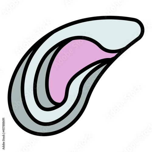 Mussels icon. Outline mussels vector icon color flat isolated
