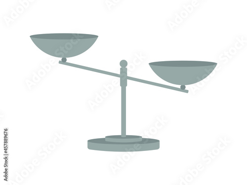 Принти на полотні Scales with two bowls on a white background