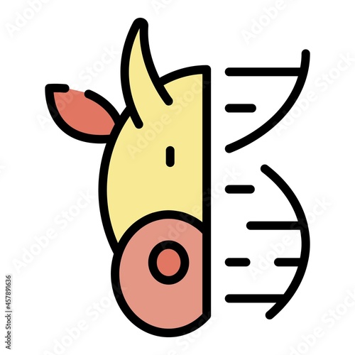 Animal DNA icon. Outline animal DNA vector icon color flat isolated