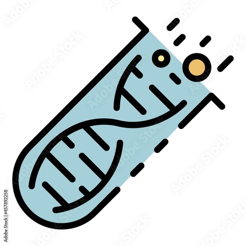 DNA in vitro icon. Outline DNA in vitro vector icon color flat isolated