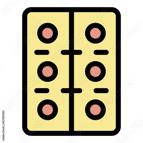 Antibiotics pills icon. Outline antibiotics pills vector icon color flat isolated
