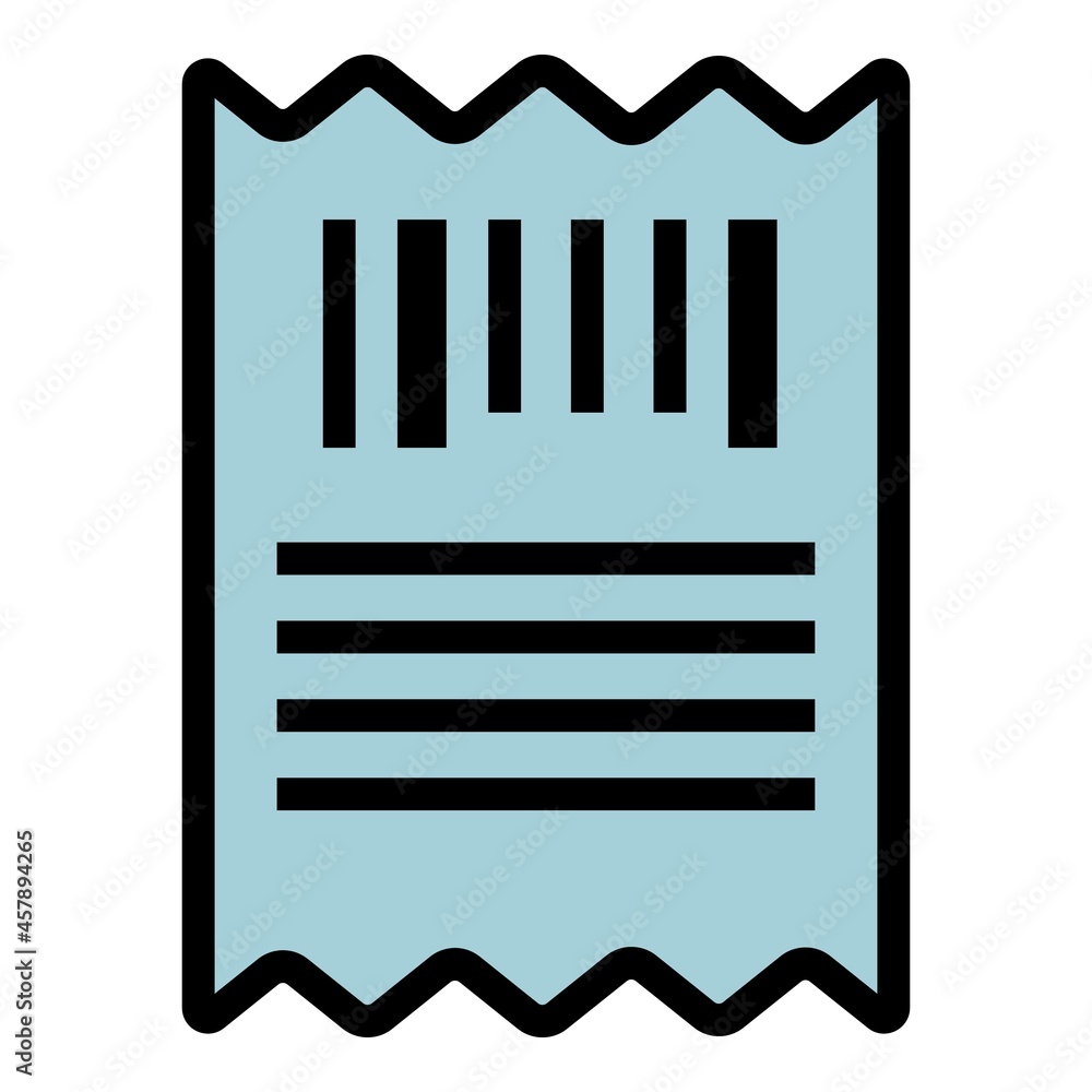 Barcode check icon. Outline barcode check vector icon color flat isolated Barcode check icon. Outline barcode check vector icon color flat isolated