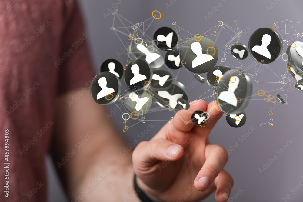 videoconference group of people talking in social network videoconference group of people talking in social network