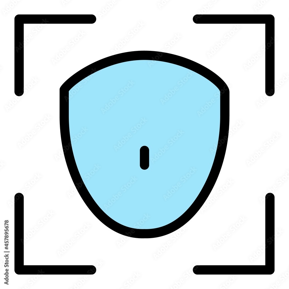 Smartphone face detection icon. Outline smartphone face detection vector icon color flat isolated Smartphone face detection icon. Outline smartphone face detection vector icon color flat isolated