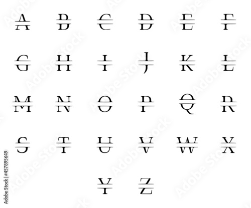 Letters name monogram set. Vector typography design