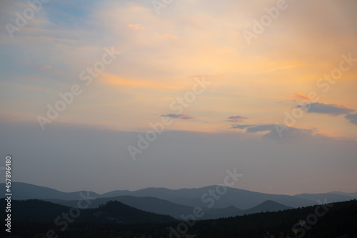 A smoky sunset above Colorado's Front Range