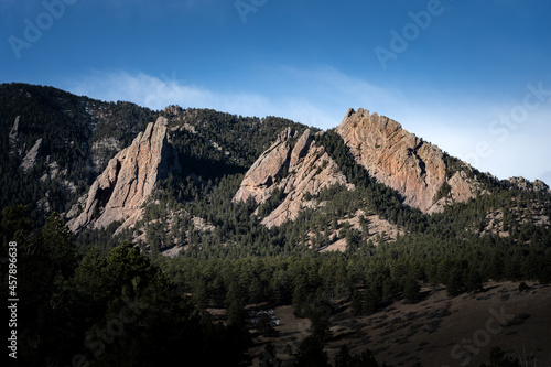 Morning light on the Flatirons of Boulder, Colorado