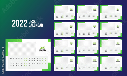 12 Month Desk Calendar 2022