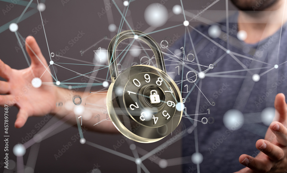 Cybersecurity and information or network protection. Future technology web Cybersecurity and information or network protection. Future technology web