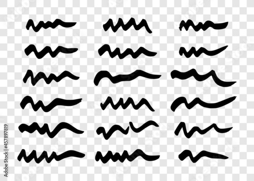 Black wavy grunge brush strokes