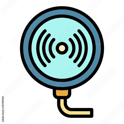 Wireless charger icon. Outline wireless charger vector icon color flat isolated