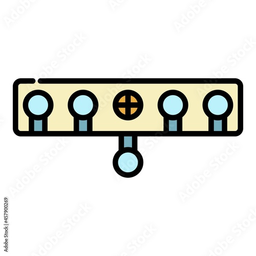 Target biathlon icon. Outline target biathlon vector icon color flat isolated