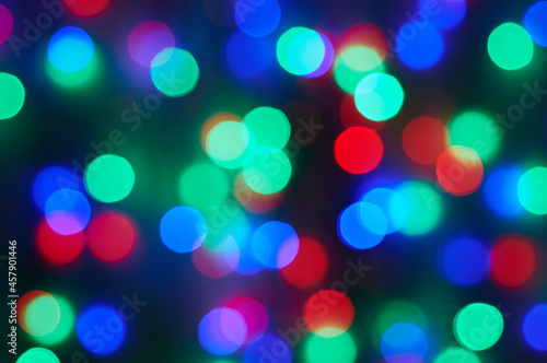 Blurred photo bokeh bright christmas lights 