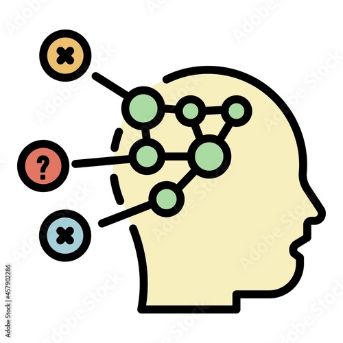 Disease head diagram icon. Outline disease head diagram vector icon color flat isolated