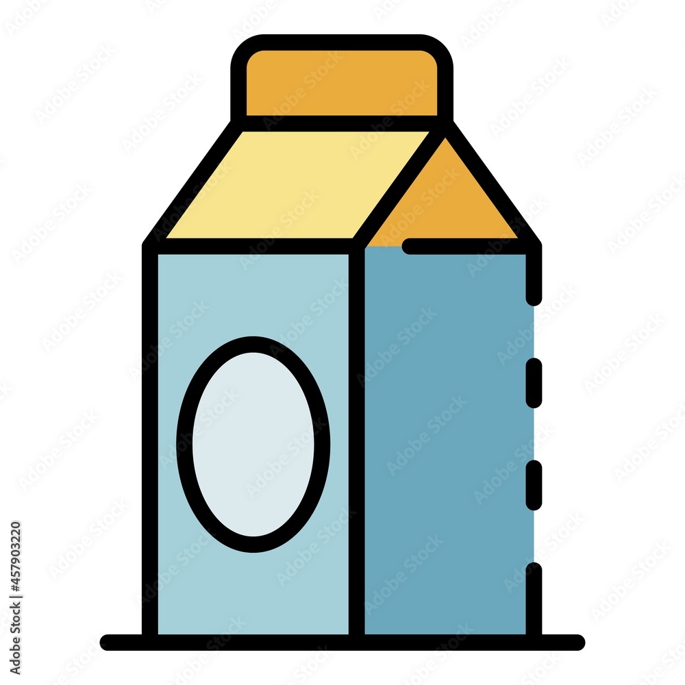 Milk package icon. Outline milk package vector icon color flat isolated Milk package icon. Outline milk package vector icon color flat isolated