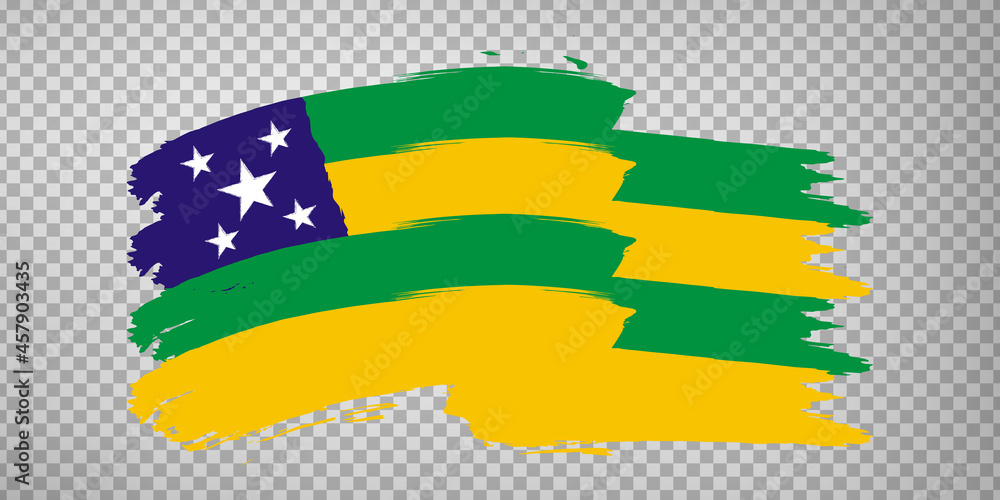 Flag of Sergipe from brush strokes. Federal Republic of Brazil. Waving Flag Sergipe of Brazil on transparent background for your web site design, app, UI. EPS10. Flag of Sergipe from brush strokes. Federal Republic of Brazil. Waving Flag Sergipe of Brazil on transparent background for your web site design, app, UI. EPS10.
