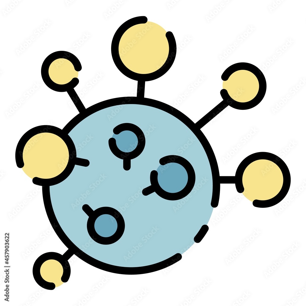 Allergy molecule icon. Outline allergy molecule vector icon color flat isolated Allergy molecule icon. Outline allergy molecule vector icon color flat isolated