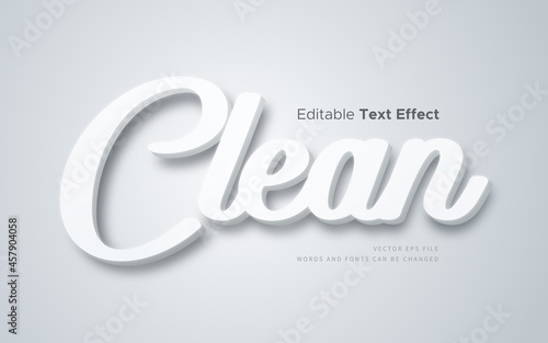 3d clean white text effect photo