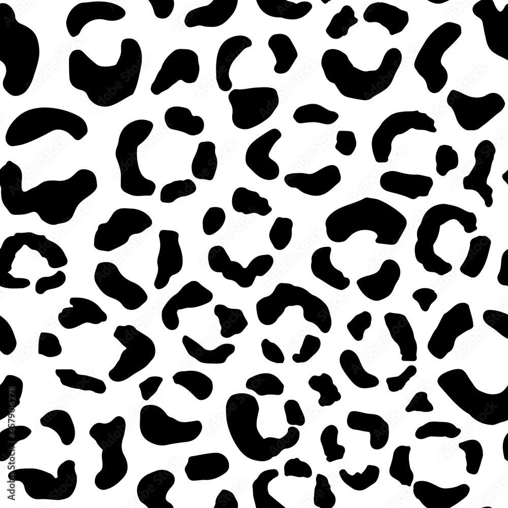 Seamless animal pattern with leopard dots. Creative monochrome texture for fabric, wrapping. Vector illustration Seamless animal pattern with leopard dots. Creative monochrome texture for fabric, wrapping. Vector illustration