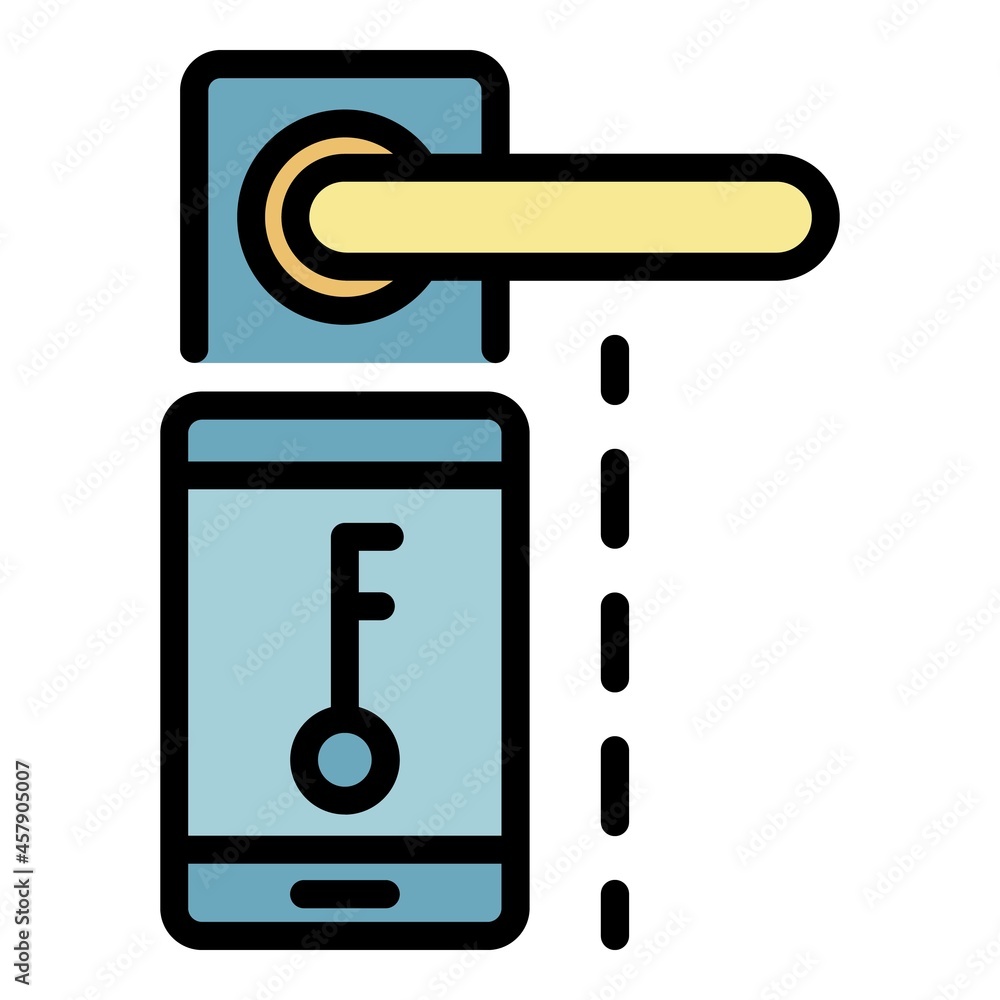 Smart lock icon. Outline smart lock vector icon color flat isolated Smart lock icon. Outline smart lock vector icon color flat isolated