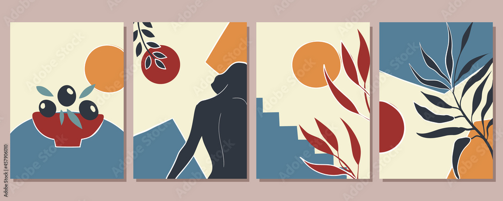 Collection of abstract posters. Modern Art. Vector illustration.