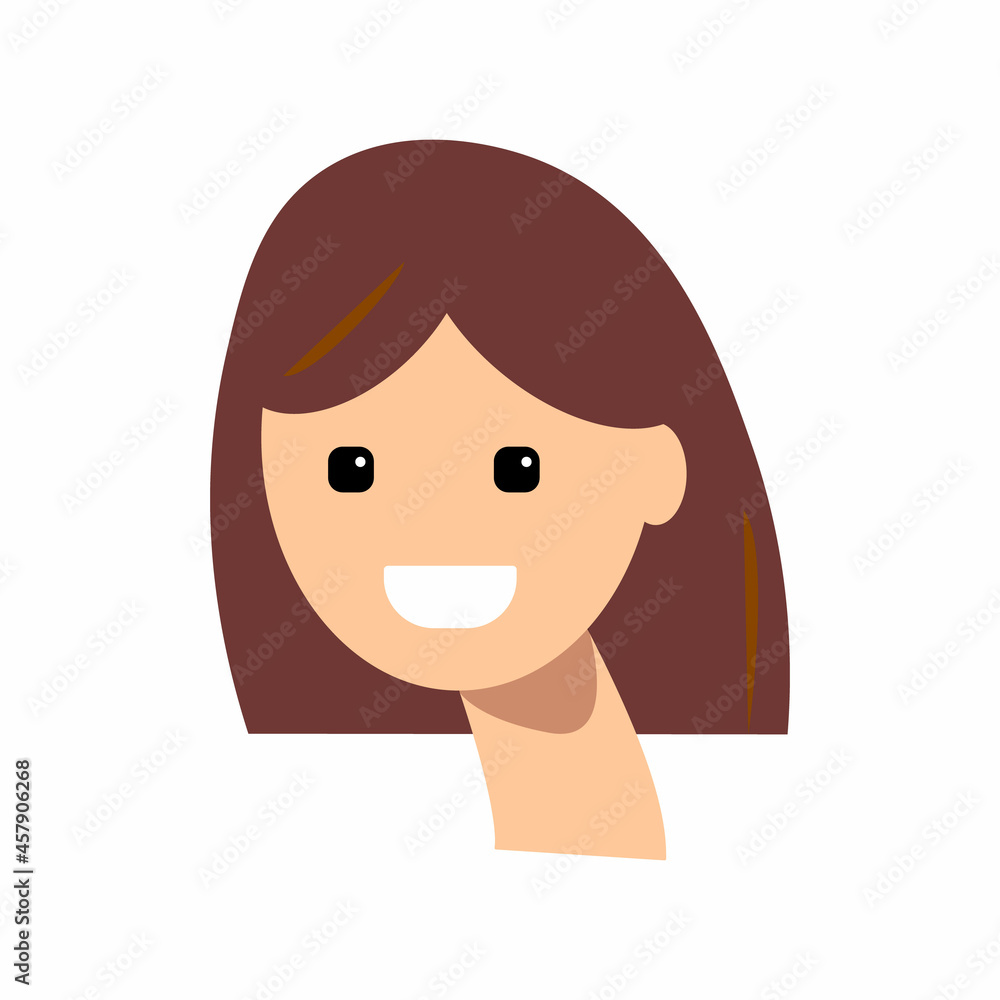Minimalist fashion illustration of a girl head behind for printing Minimalist fashion illustration of a girl head behind for printing